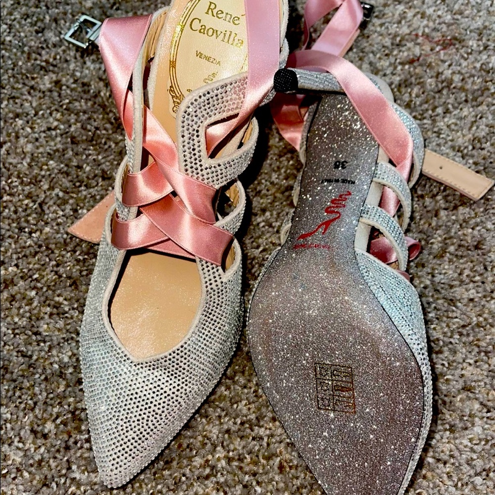 SOLD Original Rene Caovilla Silver Heels
